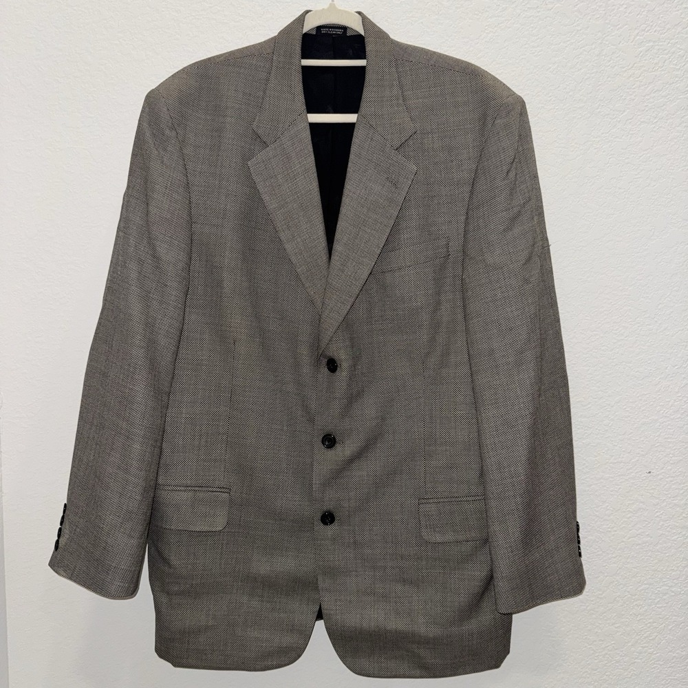 Oscar Dela Renta Mens 42L W36 Sportcoat Blazer Jacket Textured 100%Wool Business
